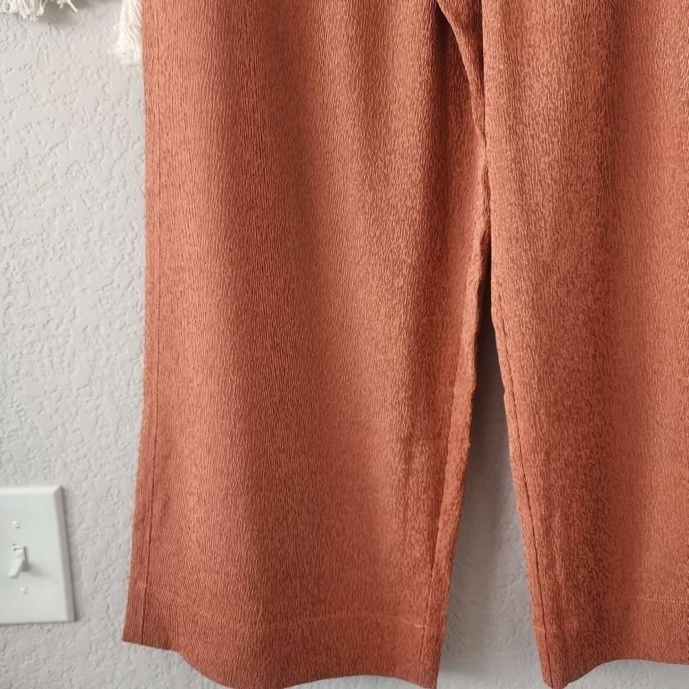 Athleta Echo Wide Leg Crop Pant Jambe Orange Breathable Pull On Packable NWT 12 - Picture 5 of 12